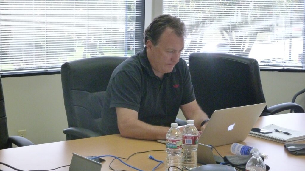 Olivier At his office desk